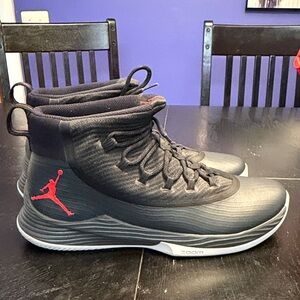 Nike Air Jordan Ultra Fly 2 Black High-Top Basketball Shoes with Red Jumpman